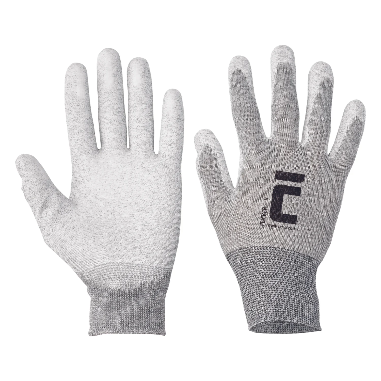 Cerva FLICKER kötött nylon, tenyér PU, antiszt