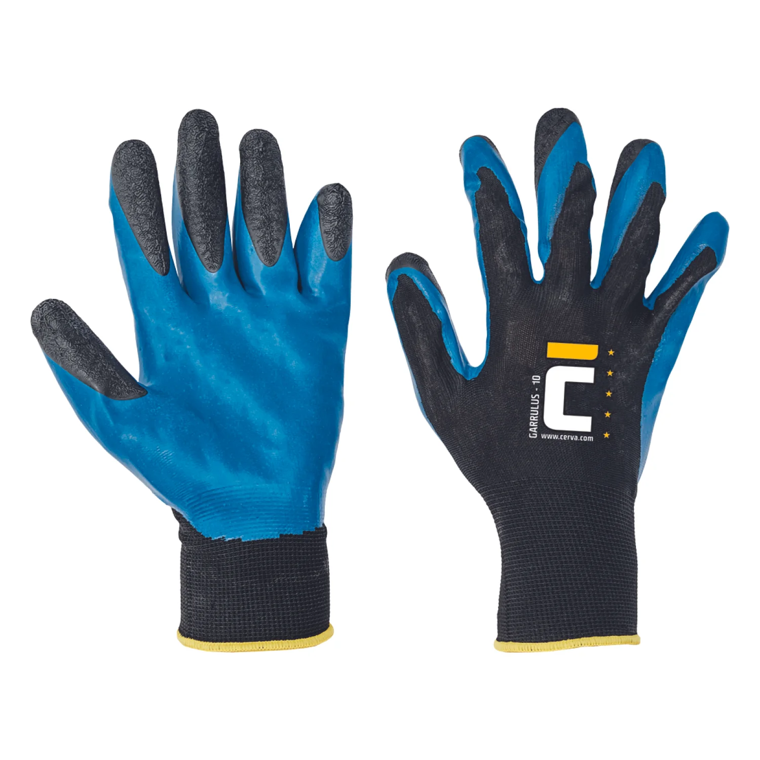 Cerva GARRULUS PES-latex mártott kesztyű fekete