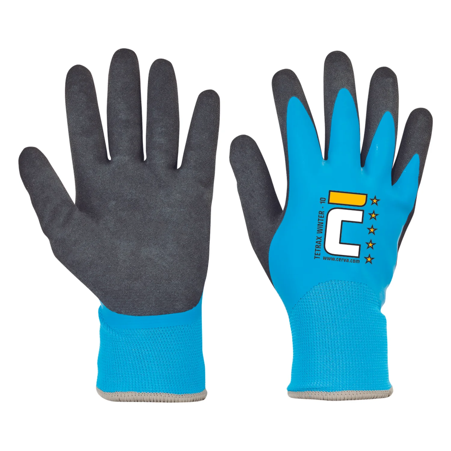 Cerva TETRAX WINTER latex védőkesztyű kék/fekete