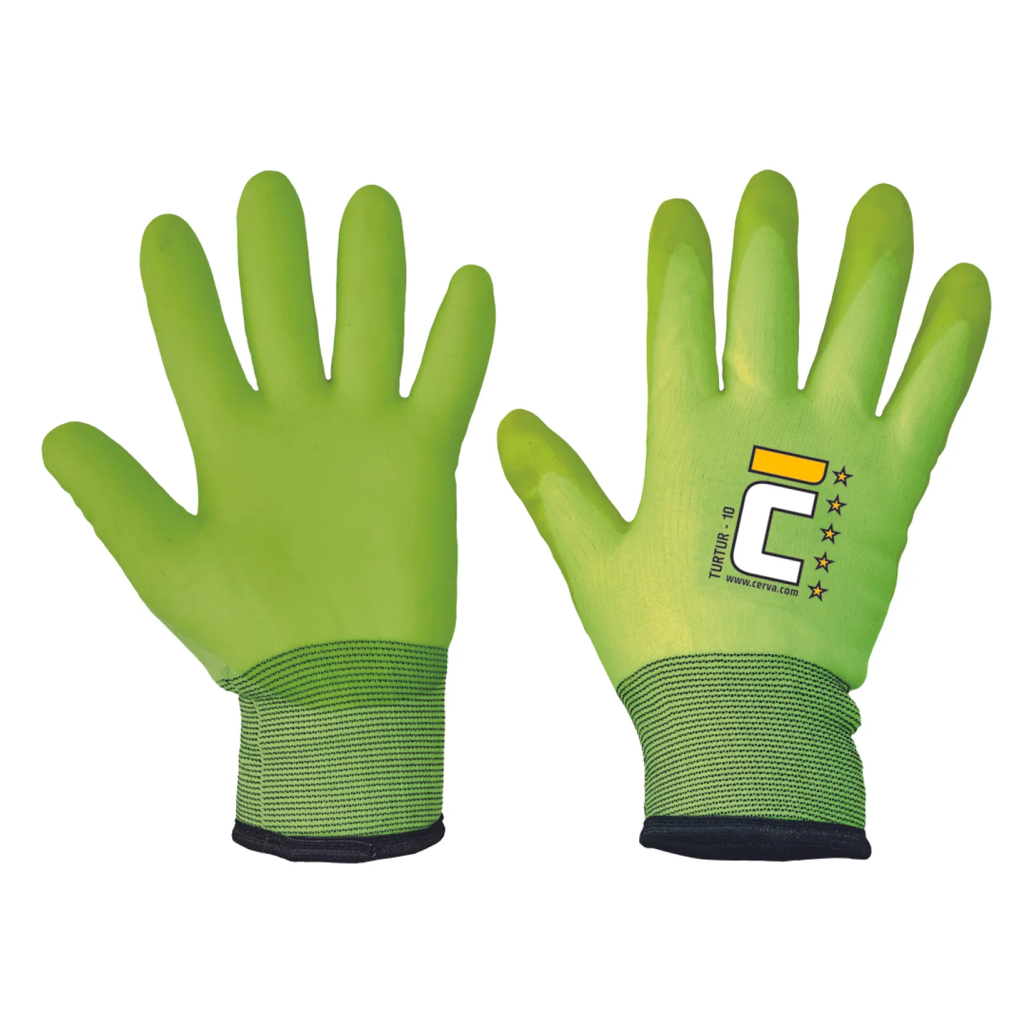 Cerva TURTUR téli nylon PVC mártott kesztyű sárga