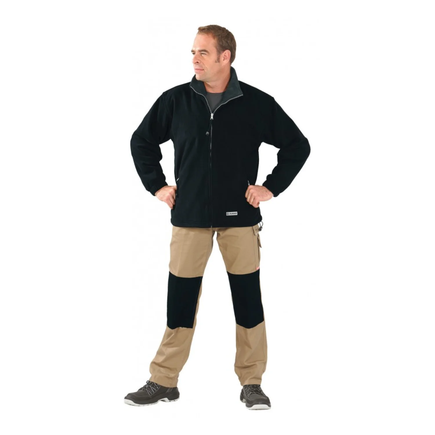 Rock Safety Férfi polár pulóver, fekete-szürke, 360 g/m²