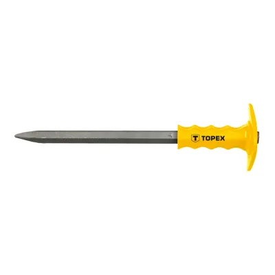 TOPEX Hegyesvéső 400x19mm kézvédővel építőipari kéziszerszám
