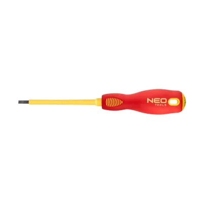 NEO Csavarhúzó 1000V, szigetelt lapos 4x100mm, 1000V szigetelt csavarhúzók és bitfej