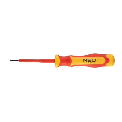 NEO Csavarhúzó 1000V, szigetelt, lapos 0.4x2.5x75mm, S2 acél csavarhúzók és bitfej