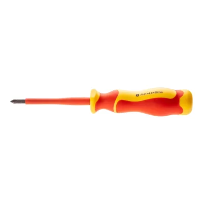 NEO Csavarhúzó 1000V, szigetelt, PH1x4.5x80mm, S2 acél csavarhúzók és bitfej