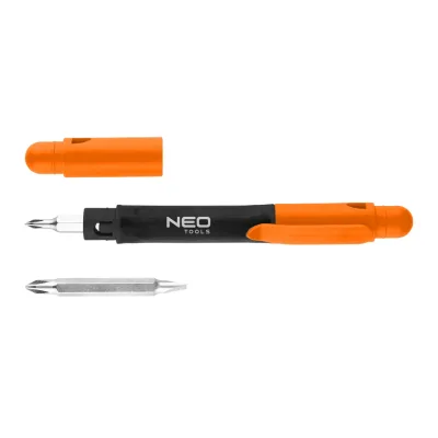 NEO Mini csavarhúzó 4az 1ben, SL3, SL4, PH0, PH1 csavarhúzók és bitfej