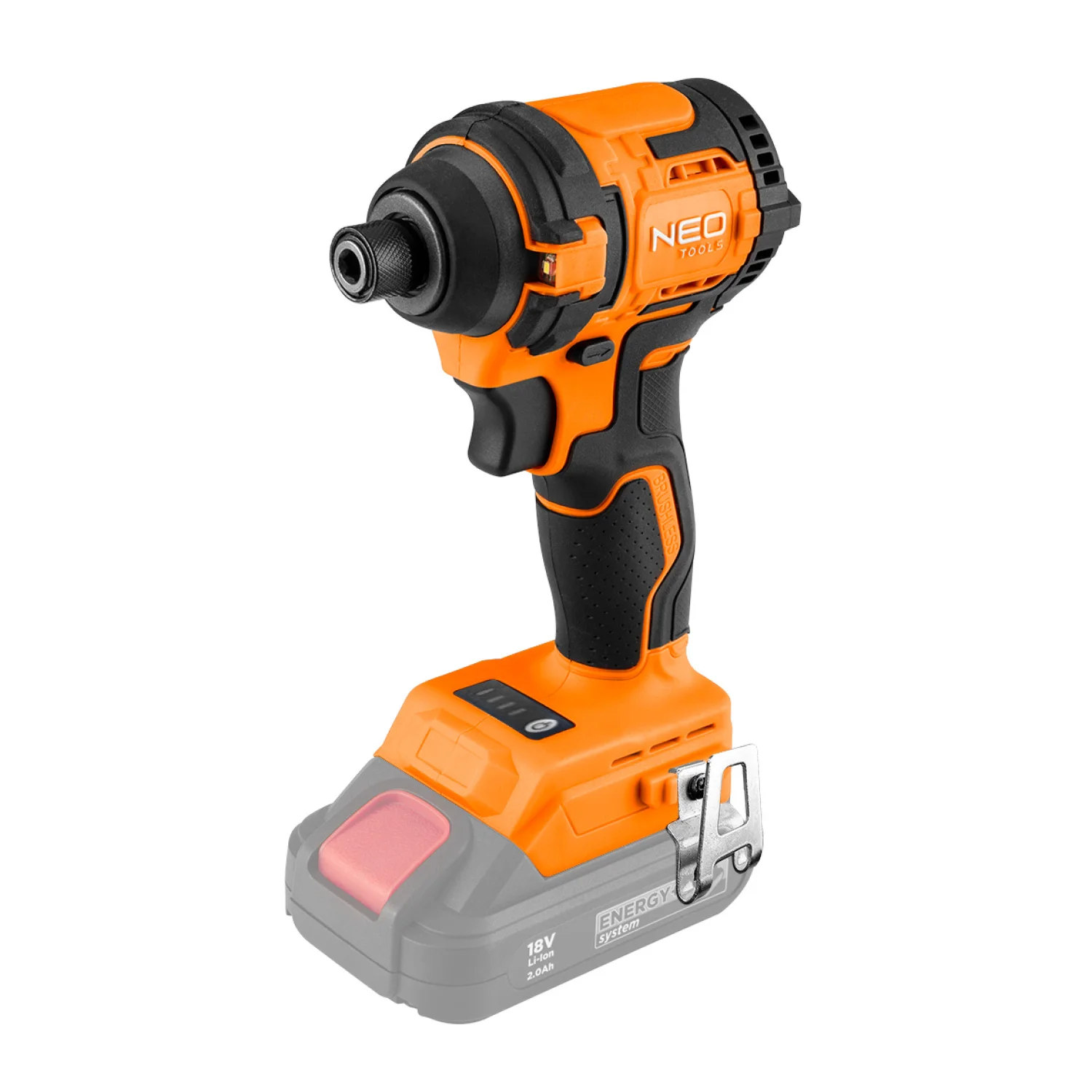 NEO Akkus szénkefementes ütvecsavarozó 1/4" (hatszög) ENERGY+, 18V, kompakt, 300Nm, akku nélkül