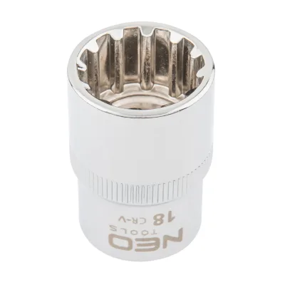 NEO Dugókulcs 18mm, 1/2", spline, min. rendelés: 3db