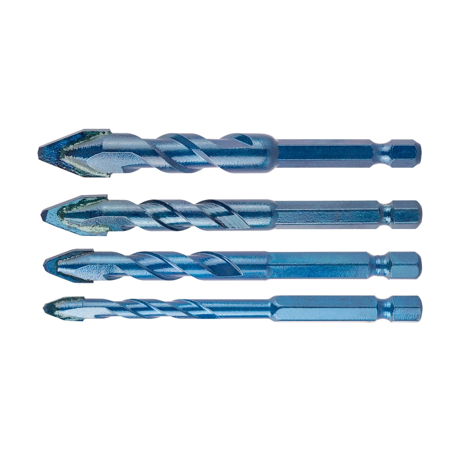 NEO Univerzális keményfémlapkás fúrókészlet 1"4" hatszög szárral, 4db-os, 6,8,10,12mm
