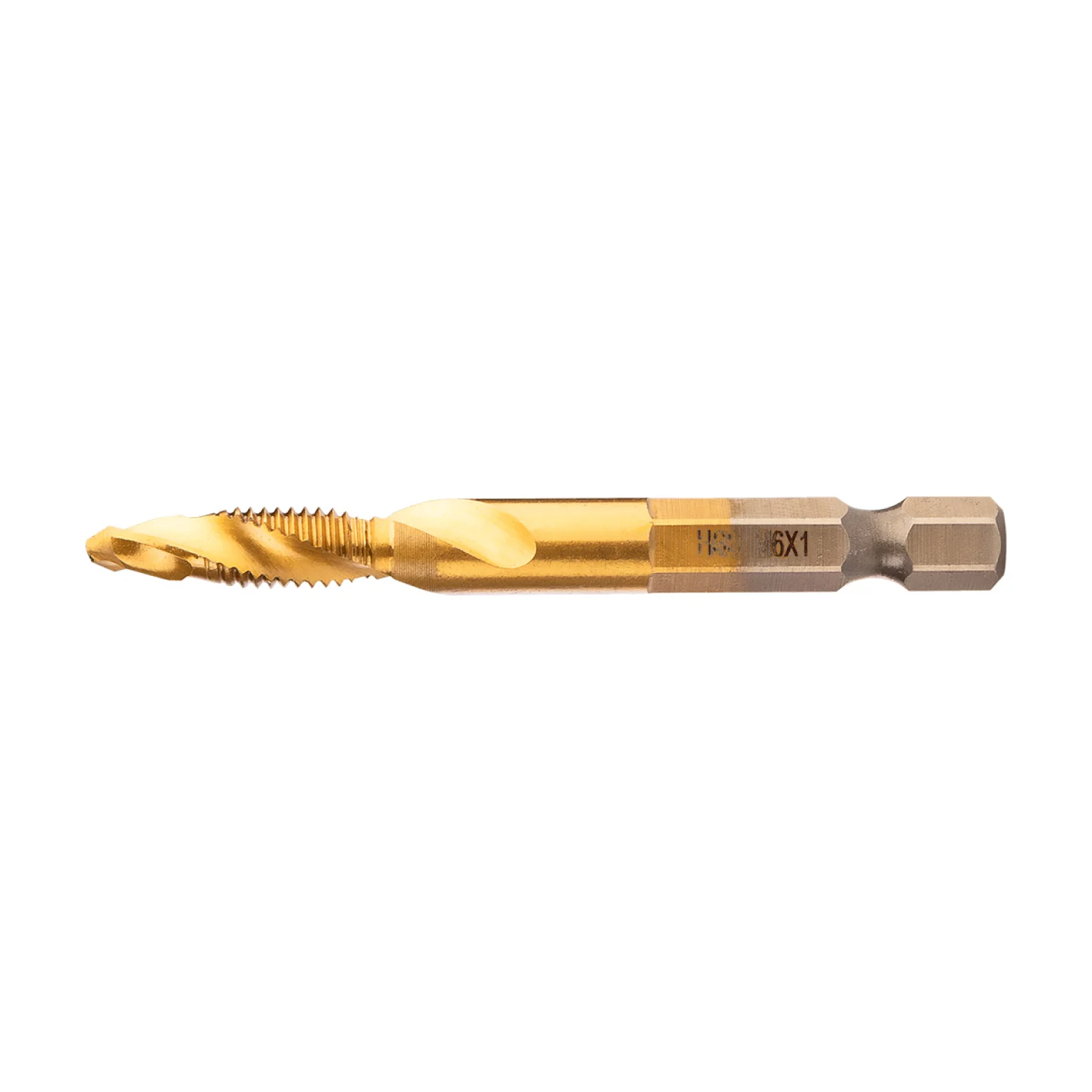 NEO Gépi menetfúró, 2az1ben előfúró éllel, HSS-Titán, M6X1mm, hatszög szárral