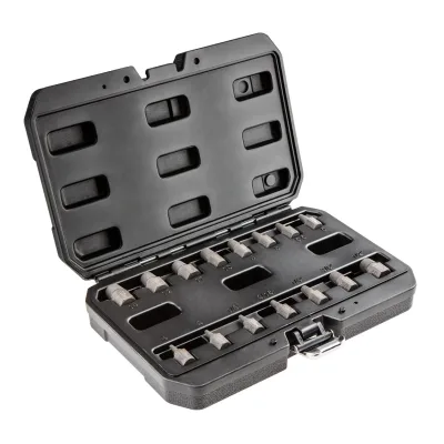 NEO Törtcsavar-kihajtó készlet, 1/2", 3-14mm, M6-M24, 15db csavarhúzók és bitfej