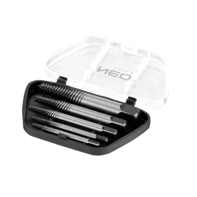 NEO Törtcsavar-kihajtó készlet, négyszög vég, 2-14mm, M3-M18, 5db csavarhúzók és bitfej