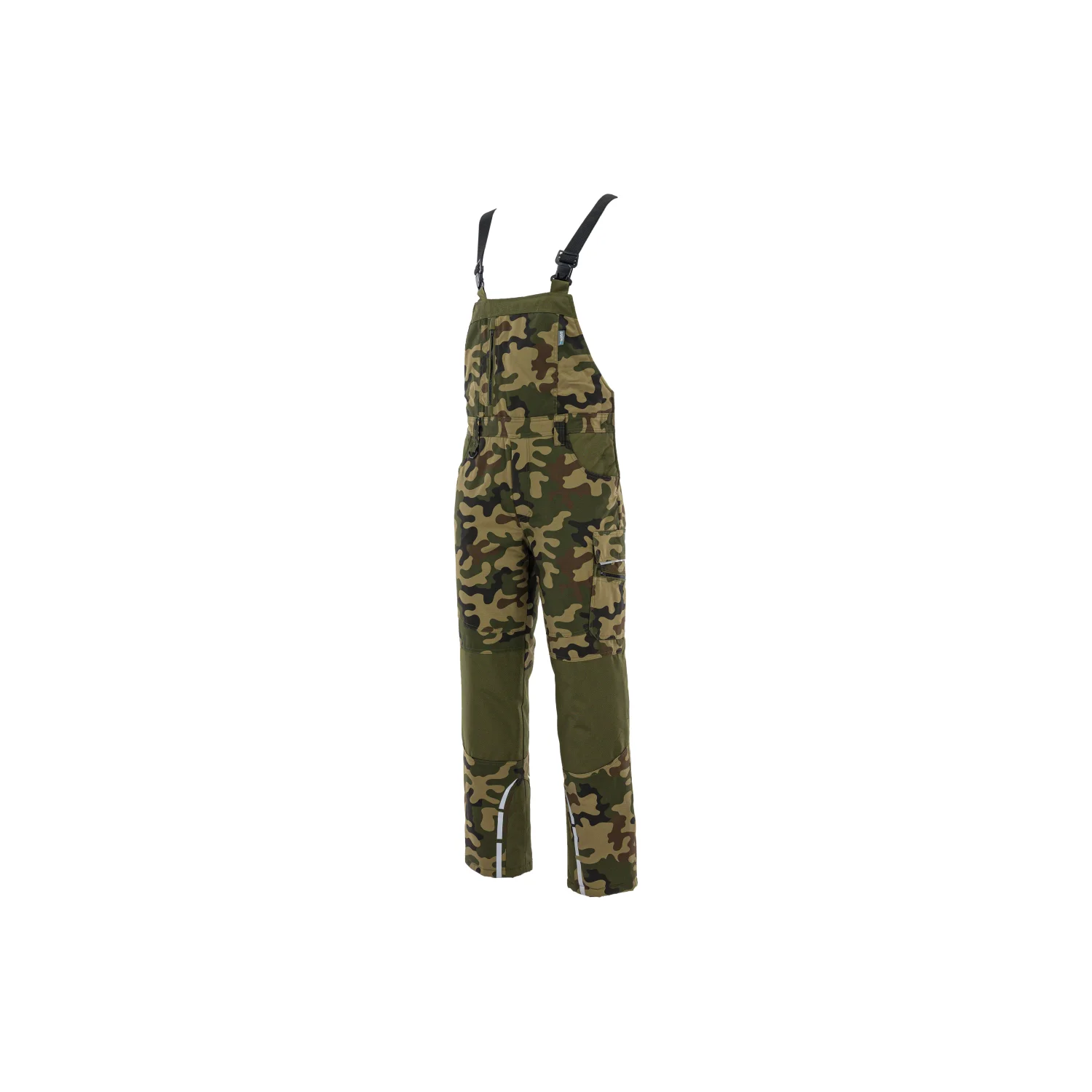 Sara Workwear Bélelt kantáros nadrág STANDARD WINTER Zöld terepmintás