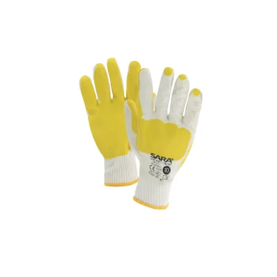 Sara Workwear Latex-mártott kesztyű RPL013 YELLOW BRUK