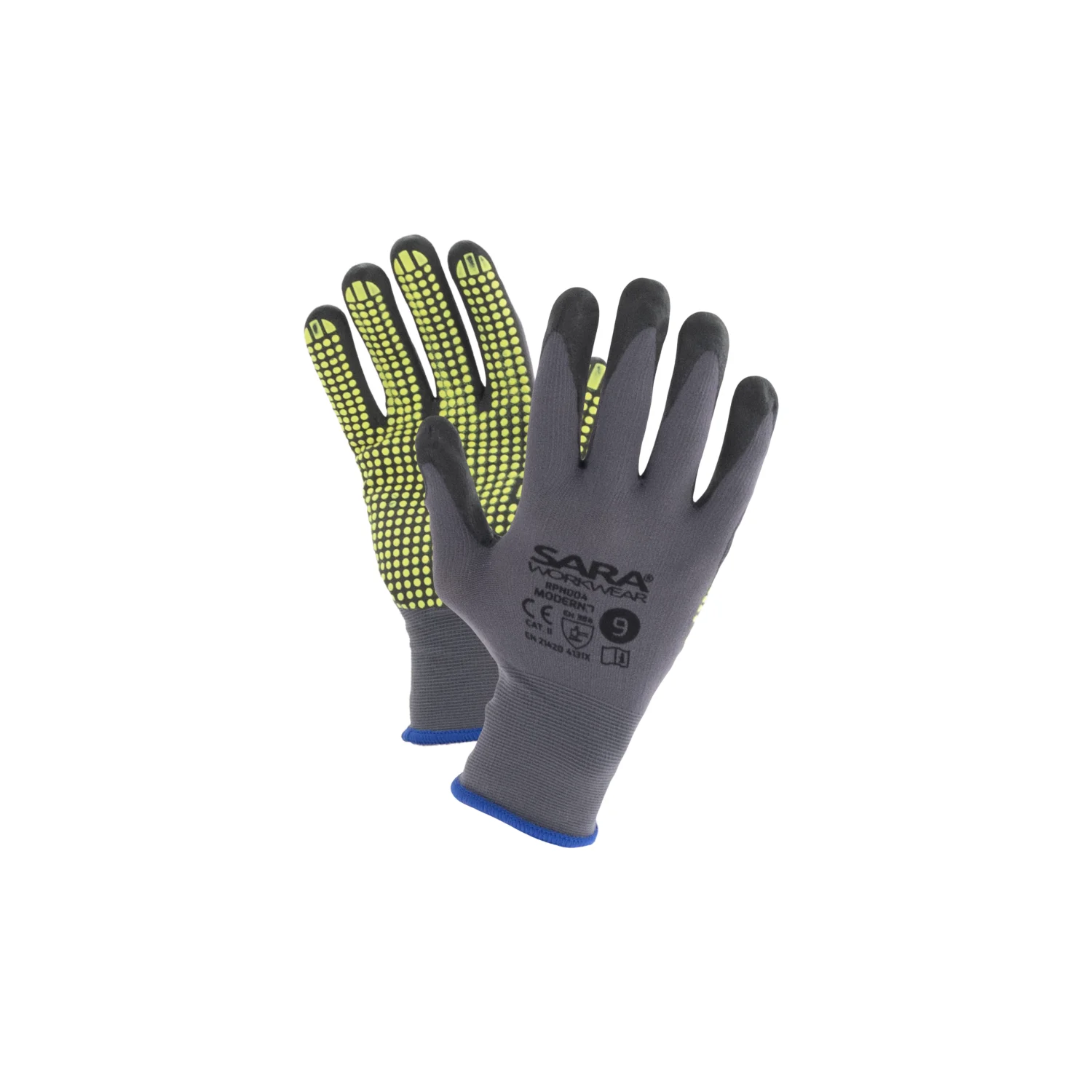 Sara Workwear Nitril-mártott kesztyű RPN004 MODERNO Sötétszürke