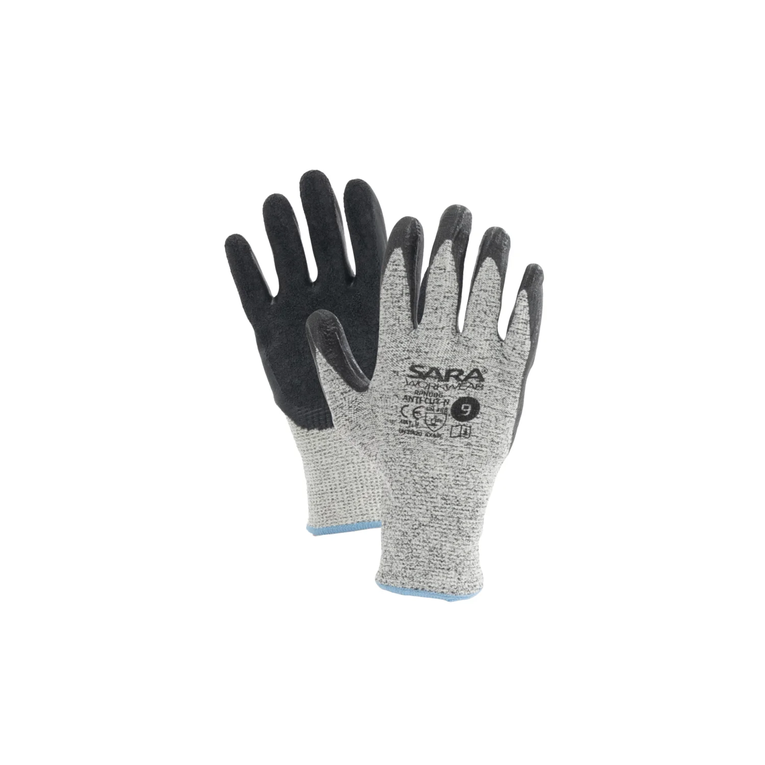Sara Workwear Nitril-mártott kesztyű RPN006 ANTI-CUT-N Világosszürke