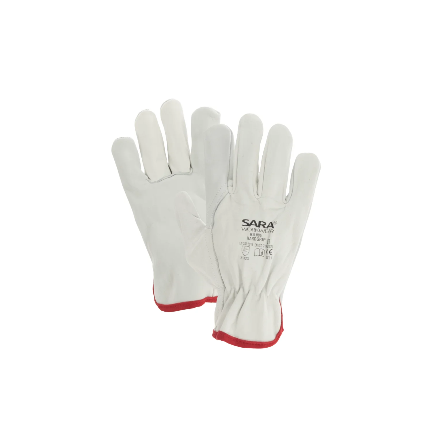 Sara Workwear Színbőr kesztyű RSL006 HARDGRIP Fehér