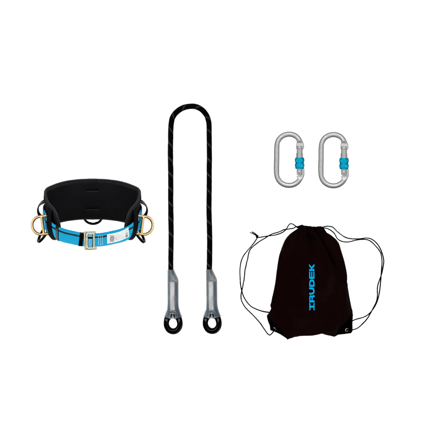 Irudek Testheveder szett Irudek Pirineos Light, Light P1 + 981 karabiner + Nexion 150 kötél, kék/fekete, universal