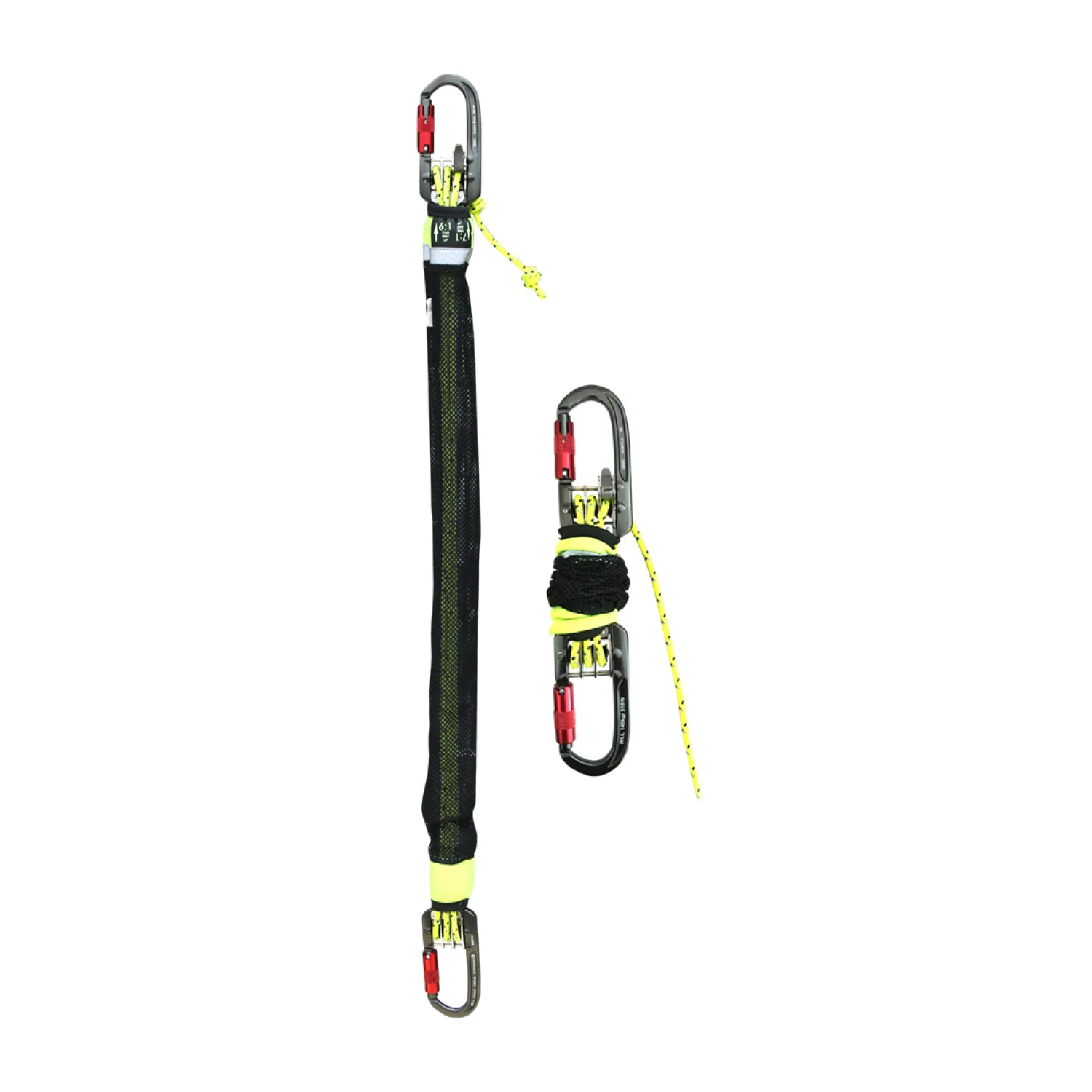 Irudek Kötél mentőcsigával Irudek HAULERBINER, kompakt és könnyű, fekete/sárga, 165cm