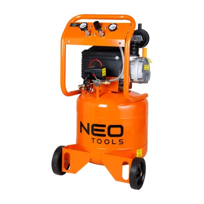 NEO Kompresszor, 40L, álló, 8bar, 169l/perc, 2 csatlakozó, 2 nyomásmérő, olajkenésű gép