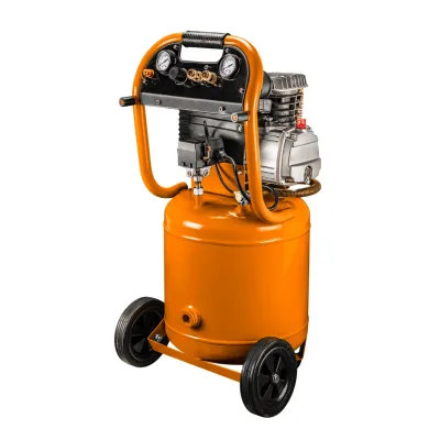 NEO Kompresszor, 40L, álló, 2 csatlakozó, 2 nyomásmérő, olajkenésű gép