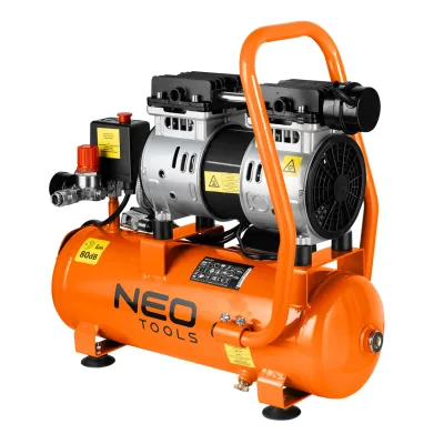 NEO Kompresszor, 12L, olajmentes, extra csendes, kefementes motorral, 95L/perc, 8bar gép