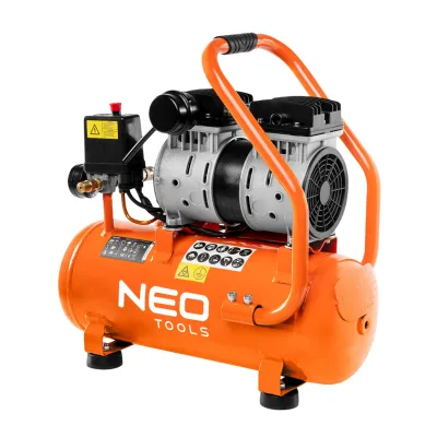 NEO Kompresszor, 12L, extra csendes, kefementes motorral, olajmentes, 79(61)db gép