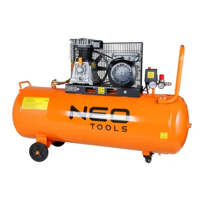 NEO Kompresszor 150L, 10bar, 330L/perc, 2 csatlakozó, 2 nyomásmérő, olajkenésű gép