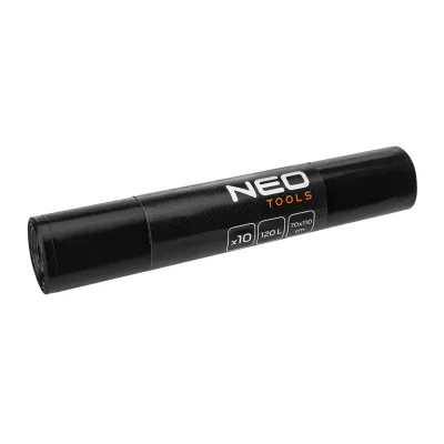 NEO Szemeteszsák, 120L, 70x110cm, 50mic, fekete, 10db építőipari kéziszerszám