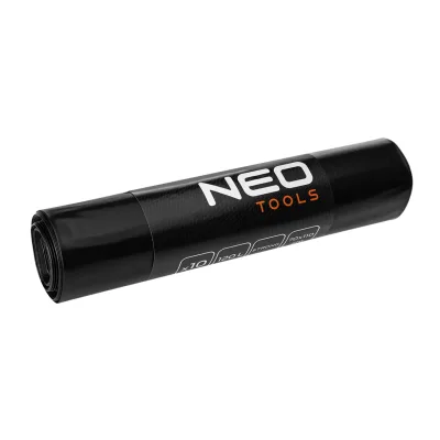 NEO Szemeteszsák, 120L, 70x110cm, 70mic, fekete, 10db építőipari kéziszerszám