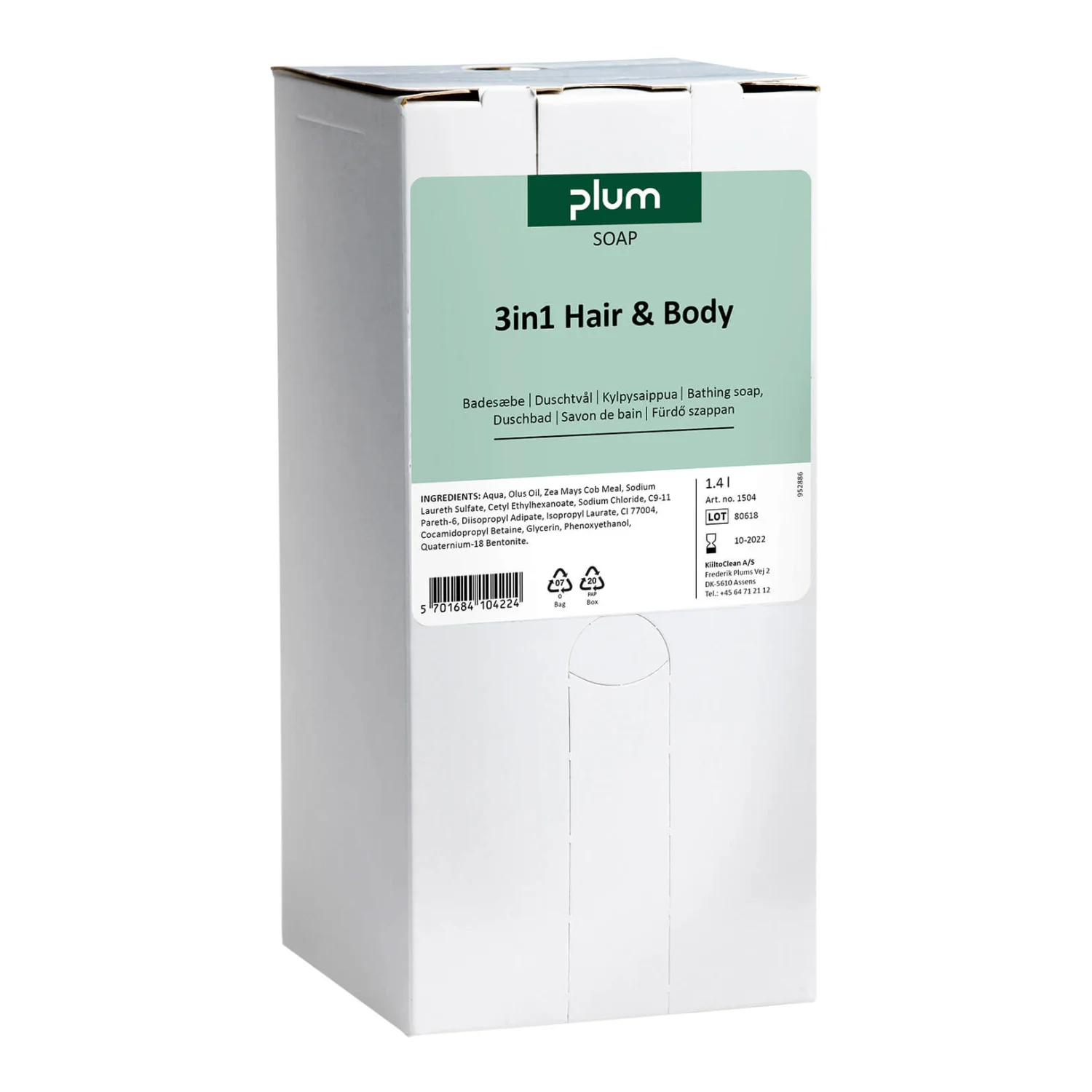 Plum 3-in-1 Hair & Body 1400 ml bag-in-box