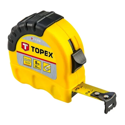 TOPEX Mérőszalag 8m / 25mm, "ShiftLock" mérőeszköz
