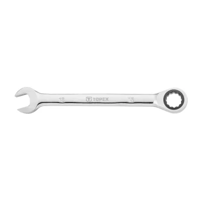 TOPEX Racsnis csillag-villáskulcs 15mm CRV
