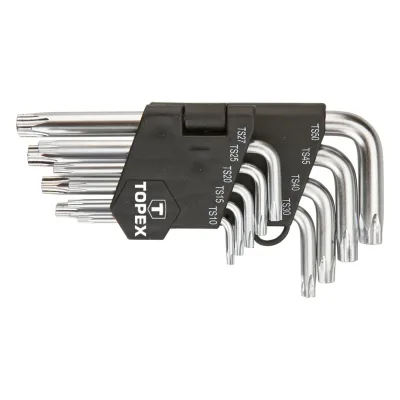 TOPEX Torxkulcs (ötágú) készlet TS10-50, lyukas, 9db