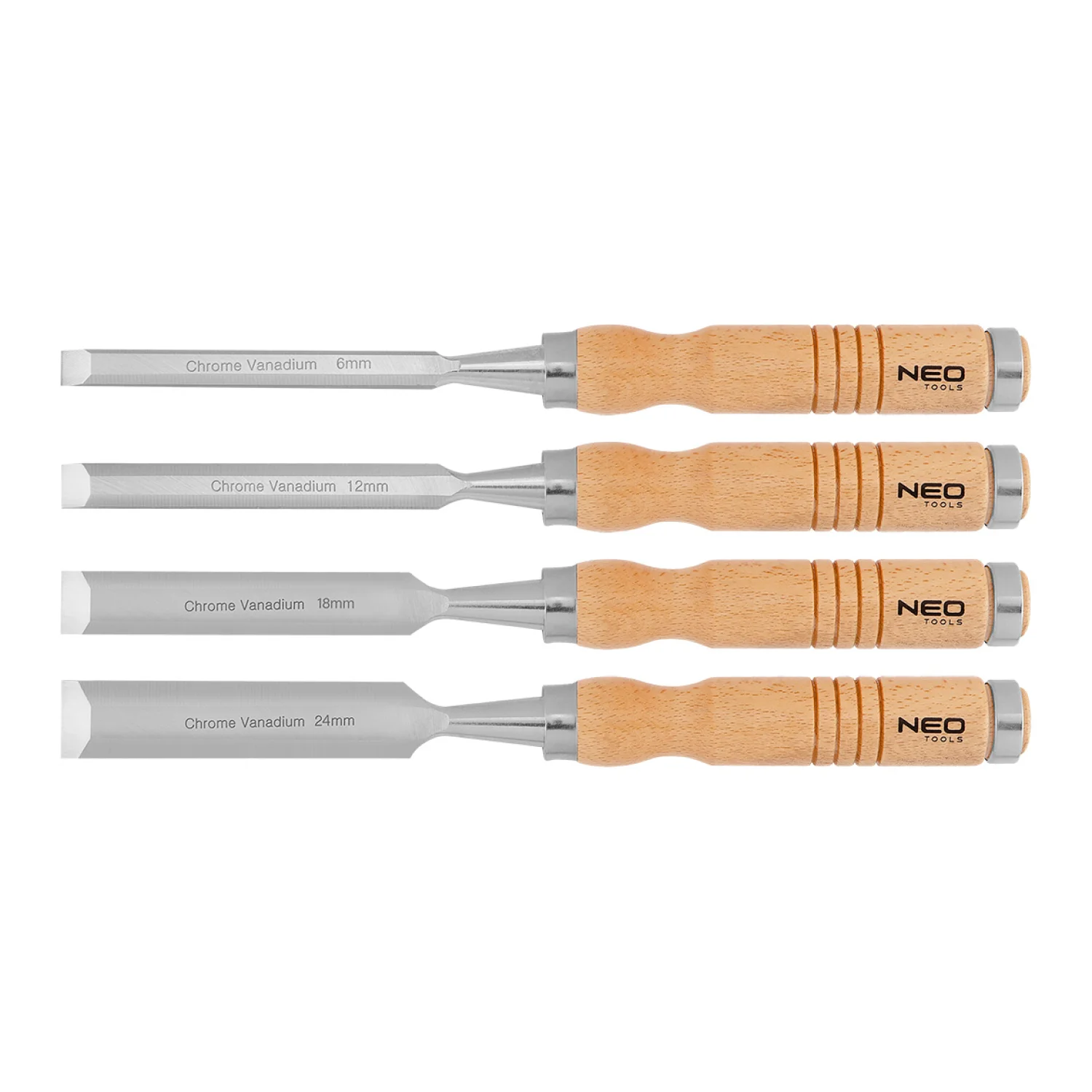 NEO Favéső készlet 6, 12, 18, 24mm, 4db-os fa nyéllel