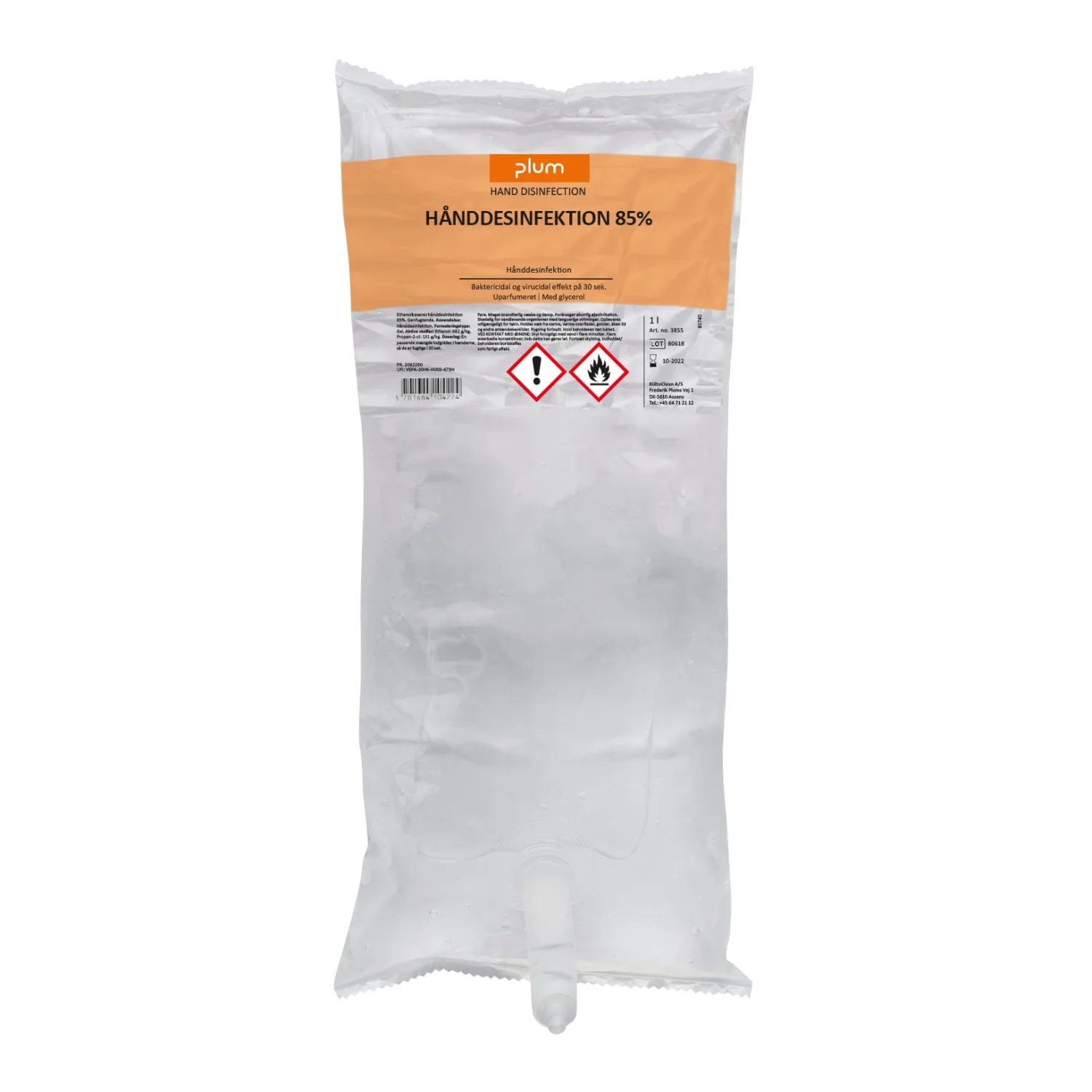 Plum Disinfector 85% kézfertőtlenítő folyadék 1000 ml tasak