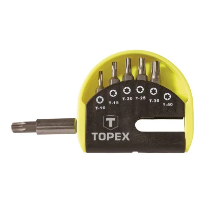 TOPEX Torxbitkészlet 6db csavarhúzók és bitfej