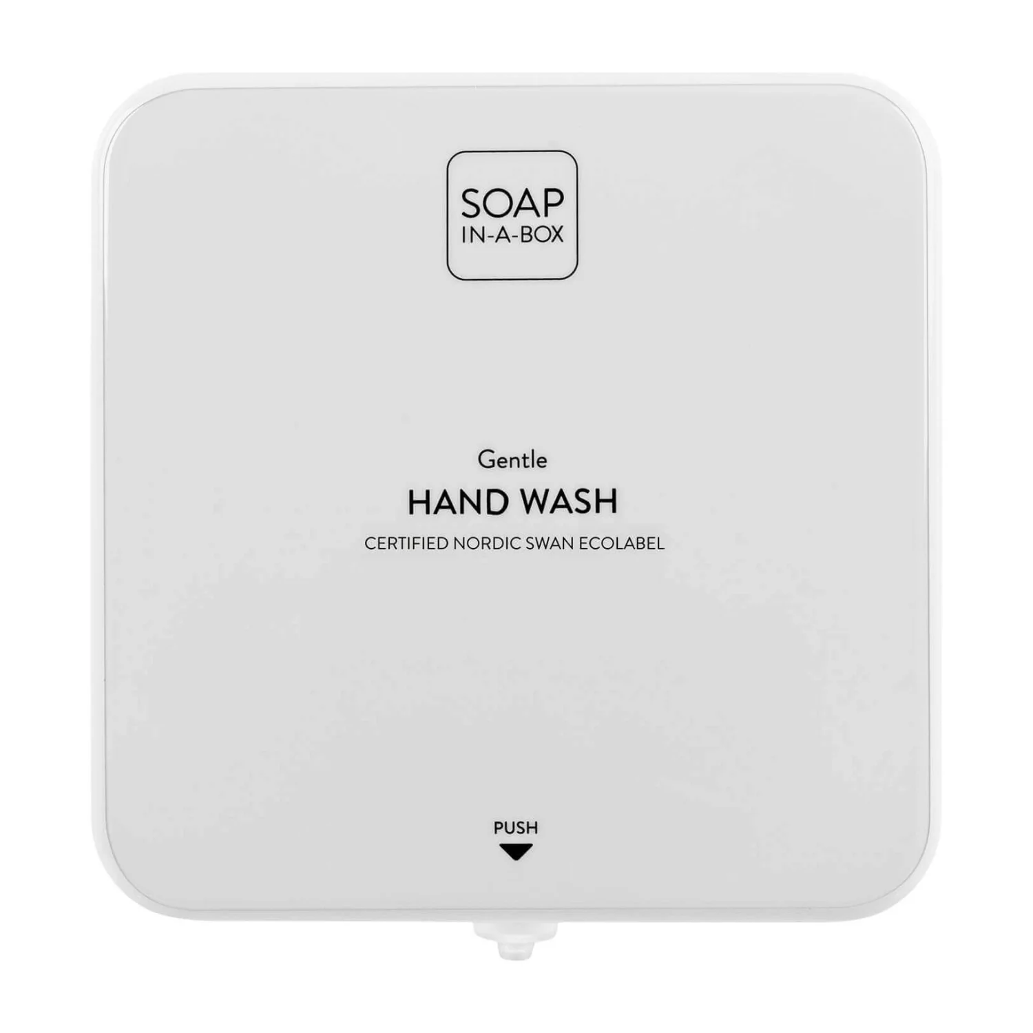 Nordik Soap-In-A-Box fényes fehér szappan adagoló, előlap