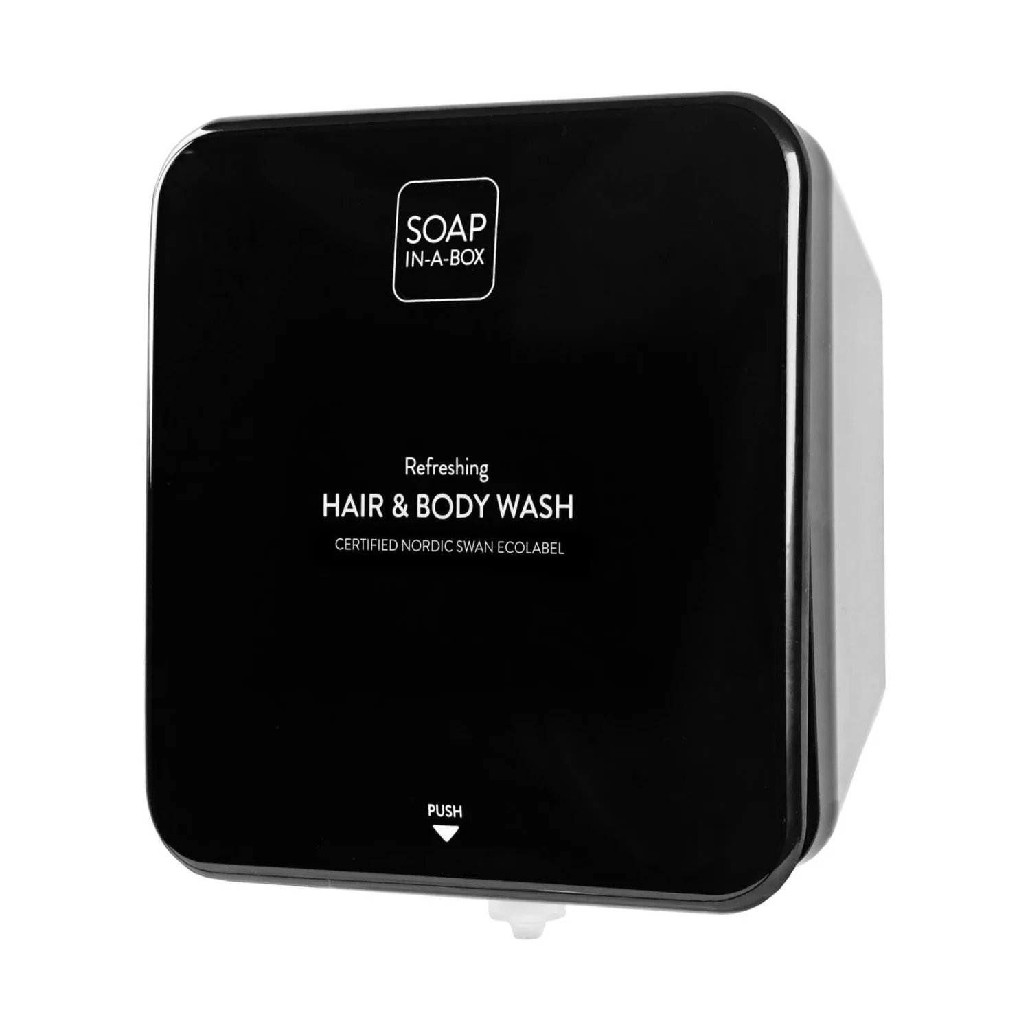 Nordik Soap-In-A-Box fényes fekete tusfürdő és sampon adagoló