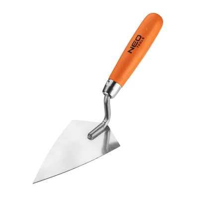 NEO Stukkókanál hegyes rozsdamentes 140x80mm, fa markolat építőipari kéziszerszám