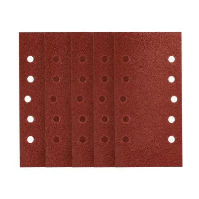NEO Csiszolópapír tépőzáras 115x230mm, K80, lyukas, 5db csiszolólapok és -szalag
