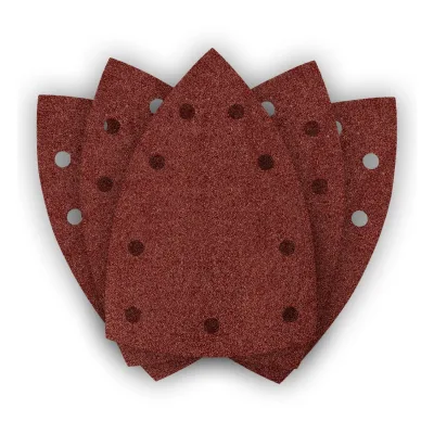 NEO Csiszolópapír, tépőzáras, deltacsiszolóhoz,100x147mm, P80, 04-623-hoz, 9 lyukas, 5db csiszolólapok és -szalag