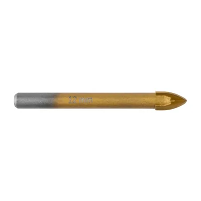 GRAPHITE Univerzális, 4 élű üvegfúró, fa, műanyag, fém kőzetanyagok fúrásához, Titánium bevonat, 12mm fúrószár