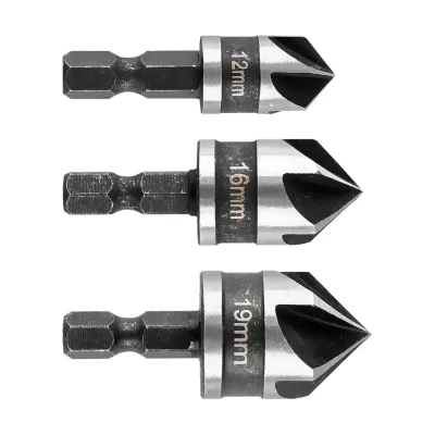 GRAPHITE Süllyesztőfúró készlet, csavarfejekhez, 1/4" hatszög szár, 12, 16, 19mm, 3db fúrószár