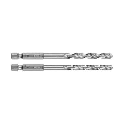 GRAPHITE Csigafúró, 1/4" hatszög szárral, HSS DIN338, 6mm, 2db fúrószár