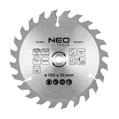 NEO Körfűrészlap keményfém fogakkal, 150x10mm, 1.6mm, Z24, 58G008-hoz, ENERGY+