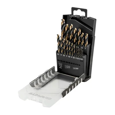 GRAPHITE HSS-CNC csigafúró készlet, 124°, Pro-Tec, 1-10mm, 19db fúrószár