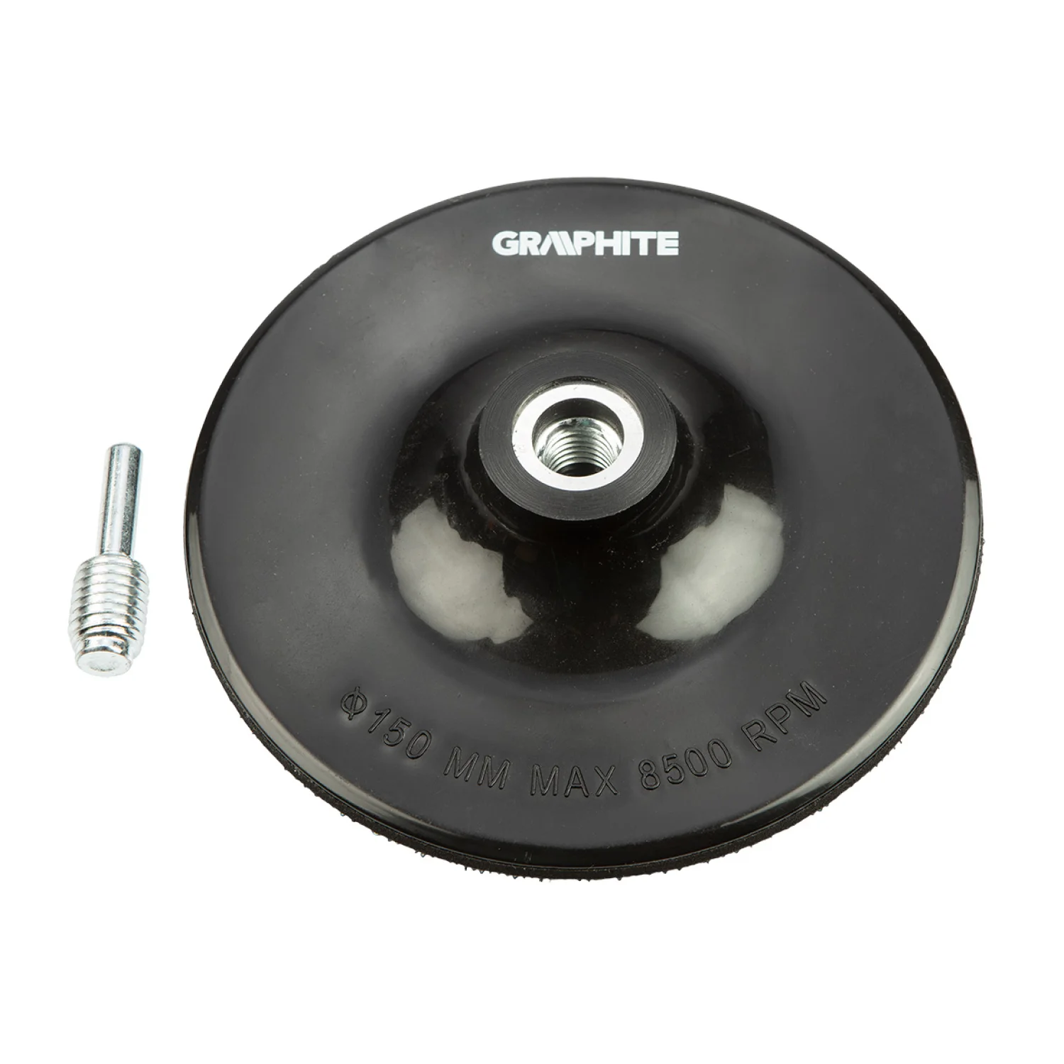 GRAPHITE Rugalmas csiszolótányér tépőzáras 150mm, M14 + szár