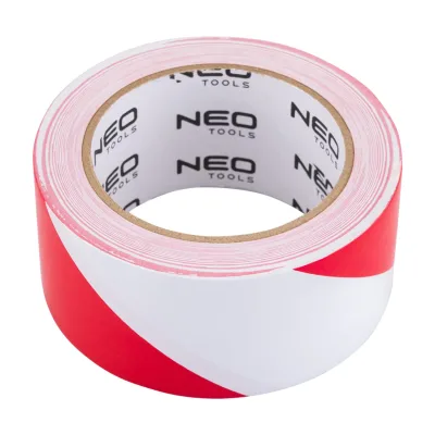 NEO Ragasztószalag, jelzőszalag piros-fehér, 50mm x 33m festő- és burkolószerszám