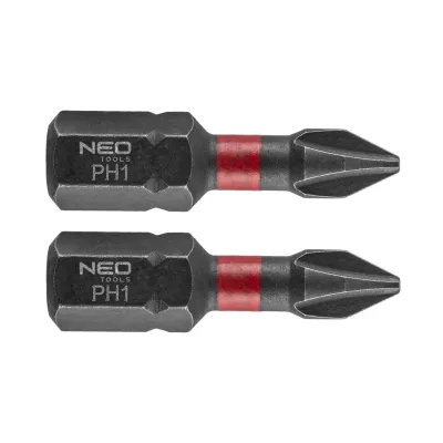 NEO Torziós ütvecsavarozó bit PH1x25mm, 2db csavarhúzók és bitfej
